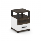Тумба приставная с 2-мя ящиками и надставкой Рива CONCEPT CN.TUP-002 B/W Дуб Мали Белый бриллиант Черный