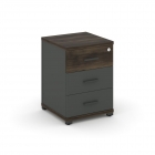 Тумба опорная/приставная с 3-мя ящиками Рива CONCEPT CN.TUO-001 B/W Дуб Мали Антрацит