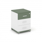 Тумба опорная/приставная с 3-мя ящиками Рива CONCEPT CN.TUO-001 B/W Кобо Белый бриллиант Белый