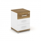 Тумба опорная/приставная с 3-мя ящиками Рива CONCEPT CN.TUO-001 B/W Сандал Янтарный Белый бриллиант Белый