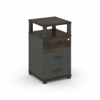 Тумба приставная с 3-мя ящиками и надставкой Рива CONCEPT CN.TUP-003 B/W Дуб Мали Антрацит
