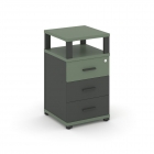 Тумба приставная с 3-мя ящиками и надставкой Рива CONCEPT CN.TUP-003 B/W Кобо Антрацит