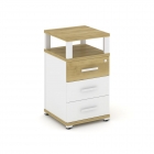 Тумба приставная с 3-мя ящиками и надставкой Рива CONCEPT CN.TUP-003 B/W Дуб Винченцо Белый бриллиант Белый