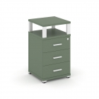 Тумба приставная с 3-мя ящиками и надставкой Рива CONCEPT CN.TUP-003 B/W Кобо Белый