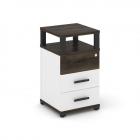Тумба приставная с 3-мя ящиками и надставкой Рива CONCEPT CN.TUP-003 B/W Дуб Мали Белый бриллиант Черный