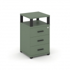 Тумба приставная с 3-мя ящиками и надставкой Рива CONCEPT CN.TUP-003 B/W Кобо Черный