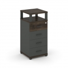 Тумба приставная с 4-мя ящиками и надставкой Рива CONCEPT CN.TUO-003 B/W Дуб Мали Антрацит