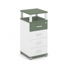 Тумба приставная с 4-мя ящиками и надставкой Рива CONCEPT CN.TUO-003 B/W Кобо Белый бриллиант Белый