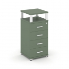 Тумба приставная с 4-мя ящиками и надставкой Рива CONCEPT CN.TUO-003 B/W Кобо Белый