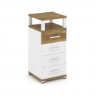 Тумба приставная с 4-мя ящиками и надставкой Рива CONCEPT CN.TUO-003 B/W Сандал Янтарный Белый бриллиант Белый