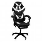 Кресло 088 цвет черный/белый с массажем 088-black-white-mass