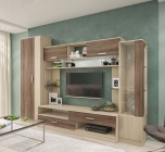 Гостиная Омскмебель Трио Дуб Сонома/Дуб Сакраменто темный