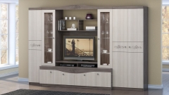 Гостиная Глория Омскмебель Ясень Шимо темный/Ясень Шимо светлый