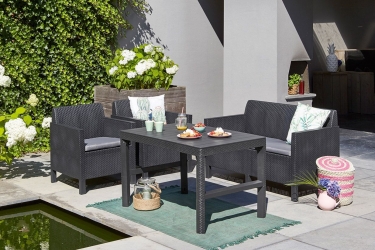 Столик KETER Lyon rattan table Графит