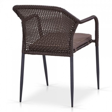 Плетеный стул Афина-мебель Y35B-W2390 Brown с подушкой