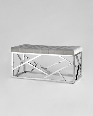 Банкетка Stool Group АРТ ДЕКО велюр Серый