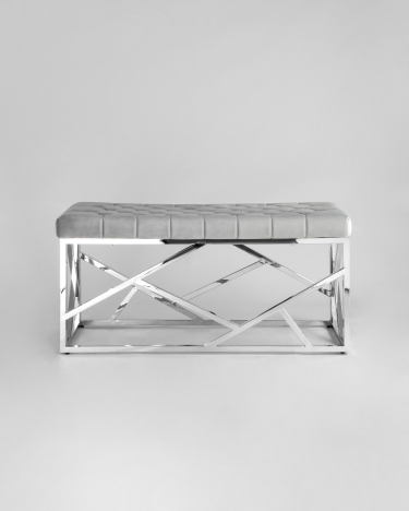 Банкетка Stool Group АРТ ДЕКО велюр Серый