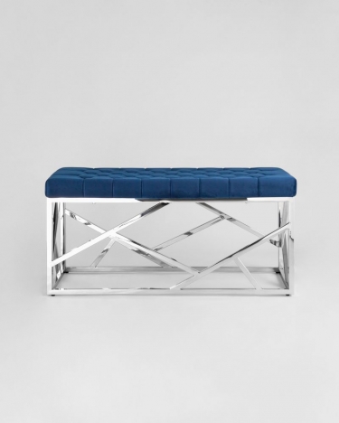 Банкетка Stool Group АРТ ДЕКО велюр Синий