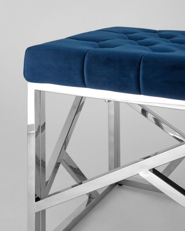 Банкетка Stool Group АРТ ДЕКО велюр Синий