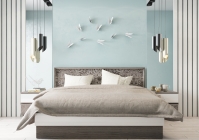 Эстетика Спальня Вид 2 Ясень Анкор Темный/Крем глянец