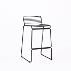 Стул полубарный Stool Group Danny черный металл с черной подушкой из экокожи