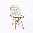 Стул обеденный Stool Group Eiffel из металла цвет золото с белой подушкой из экокожи