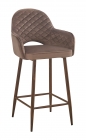 Стул полубарный Stool Group Венера диамант велюр коричневый ножки металл под дерево