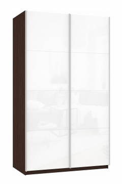 Шкаф-купе двухдверный Е1 Прайм 1200 Белое стекло/Белое стекло Венге