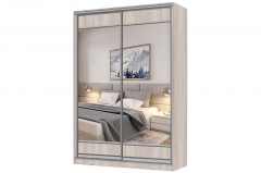 Шкаф-купе 2-х дверный Народная мебель Виктория 1400х584х2300, Ясень шимо светлый 14ДЛЗЛДЛЗЛ-ШЯ-Яшс 310-236