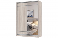 Шкаф-купе 2-х дверный Народная мебель Виктория 1600х584х2300, Ясень шимо светлый 16ДЛЛЛДЗЗЗ-ПП-Яшс 310-342