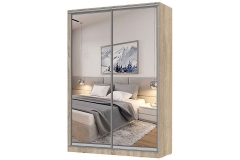 Шкаф-купе 2-х дверный Народная мебель Виктория 1600х584х2300, Дуб сонома светлый 16ДЗДЗ-ПШ-Дсс 310-367