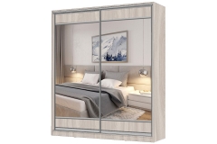 Шкаф-купе 2-х дверный Народная мебель Виктория 1800х584х2300, Ясень шимо светлый 18ДЛЗЛДЛЗЛ-Яшс 310-536