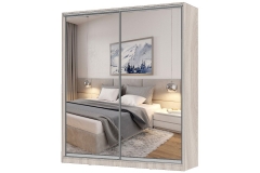 Шкаф-купе 2-х дверный Народная мебель Виктория 1800х584х2300, Ясень шимо светлый 18ДЗЗЗДЗЗЗ-Яшс 310-549