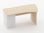 Стол эргономичный под встроенную тумбу Персона Грата Glassy 1.121.16Пр Дуб молочный