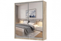 Шкаф-купе 2-х дверный Народная мебель Виктория 1800х584х2300, Дуб сонома светлый 18ДЗДЗ-ЯЯПП-Дсс 310-1167