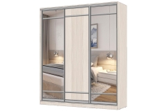 Шкаф-купе 3-х дверный Народная мебель Виктория 1800х584х2300, Бодега светлая 18ДЗЗЗДЛЛЛДЗЗЗ-ППШШ-Бс 310-2143