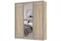Шкаф-купе 3-х дверный Народная мебель Виктория 1800х584х2300, Дуб сонома светлый 18ДЛЛЛДЗДЛЛЛ-ППШШ-Дсс 310-2176