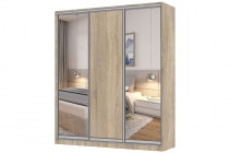 Шкаф-купе 3-х дверный Народная мебель Виктория 1800х584х2300, Дуб сонома светлый 18ДЗДЛДЗ-ШШПП-Дсс 310-2207