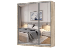 Шкаф-купе 3-х дверный Народная мебель Виктория 1800х584х2300, Дуб сонома светлый 18ДЗДЗДЗ-ПШШШ-Дсс 310-2274