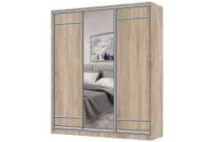 Шкаф-купе 3-х дверный Народная мебель Виктория 1800х584х2300, Дуб сонома светлый 18ДЛЛЛДЗЗЗДЛЛЛ-ПШШШ-Дсс 310-2330