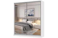 Шкаф-купе 2-х дверный Народная мебель Виктория 2000х584х2300, Белый 20ДЗЗЗДЗЗЗ-ПППШ-Б 310-1344