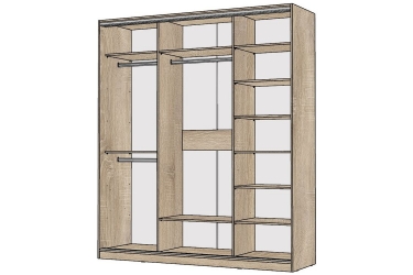 Шкаф-купе 2-х дверный Народная мебель Виктория 2000х584х2300, Дуб сонома светлый 20ДЛЗЛДЛЗЛ-ШШПП-Дсс 310-1435