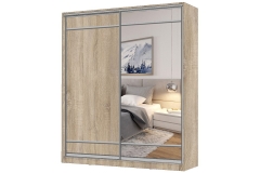 Шкаф-купе 2-х дверный Народная мебель Виктория 2000х584х2300, Дуб сонома светлый 20ДЛЛЛДЗЗЗ-ЯЯПШ-Дсс 310-1841