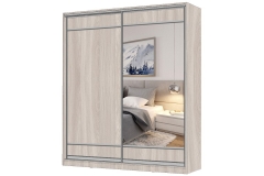 Шкаф-купе 2-х дверный Народная мебель Виктория 2000х584х2300, Ясень шимо светлый 20ДЛЛЛДЛЗЛ-ЯЯПП-Яшс 310-1880