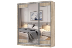 Шкаф-купе 3-х дверный Народная мебель Виктория 2000х584х2300, Дуб сонома светлый 20ДЛЗЛДЛЗЛДЛЗЛ-Дсс 310-2392