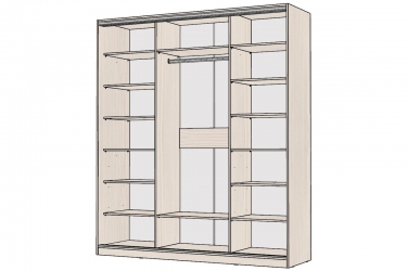Шкаф-купе 3-х дверный Народная мебель Виктория 2000х584х2300, Бодега светлая 20ДЗЗЗДЛЛЛДЗЗЗ-ПППП-Бс 310-2439