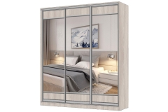 Шкаф-купе 3-х дверный Народная мебель Виктория 2000х584х2300, Ясень шимо светлый 20ДЛЗЛДЛЗЛДЛЗЛ-ПППШ-Яшс 310-2541