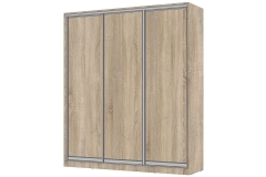 Шкаф-купе 3-х дверный Народная мебель Виктория 2000х584х2300, Дуб сонома светлый 20ДЛДЛДЛ-ШШПП-Дсс 310-2676