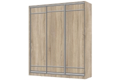 Шкаф-купе 3-х дверный Народная мебель Виктория 2000х584х2300, Дуб сонома светлый 20ДЛЛЛДЛЛЛДЛЛЛ-ШШПП-Дсс 310-2712