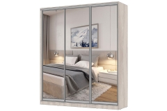 Шкаф-купе 3-х дверный Народная мебель Виктория 2000х584х2300, Ясень шимо светлый 20ДЗЗЗДЗЗЗДЗЗЗ-ПШШШ-Яшс 310-2733